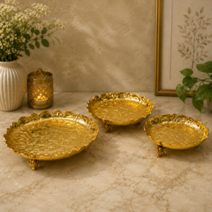 Home royal golden lotus urli bowl set