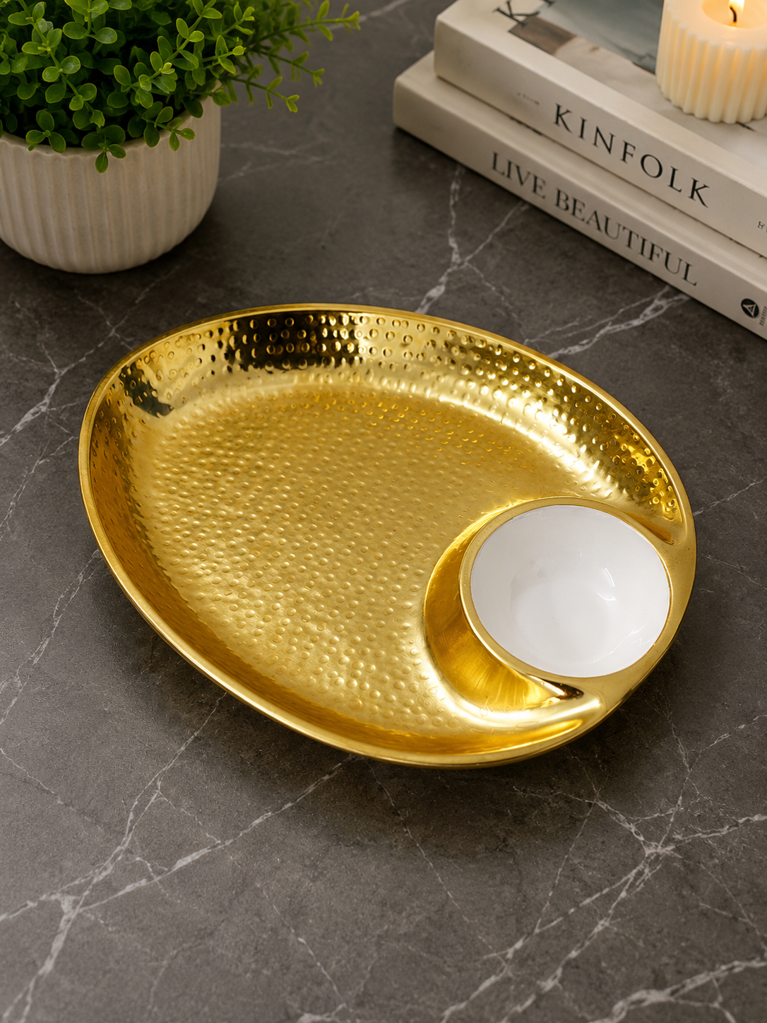 luxury gold serving platter with dip bowl luxury gold serving platter with dip bowl