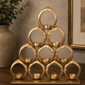 luxury geometric gold tealight holder stand